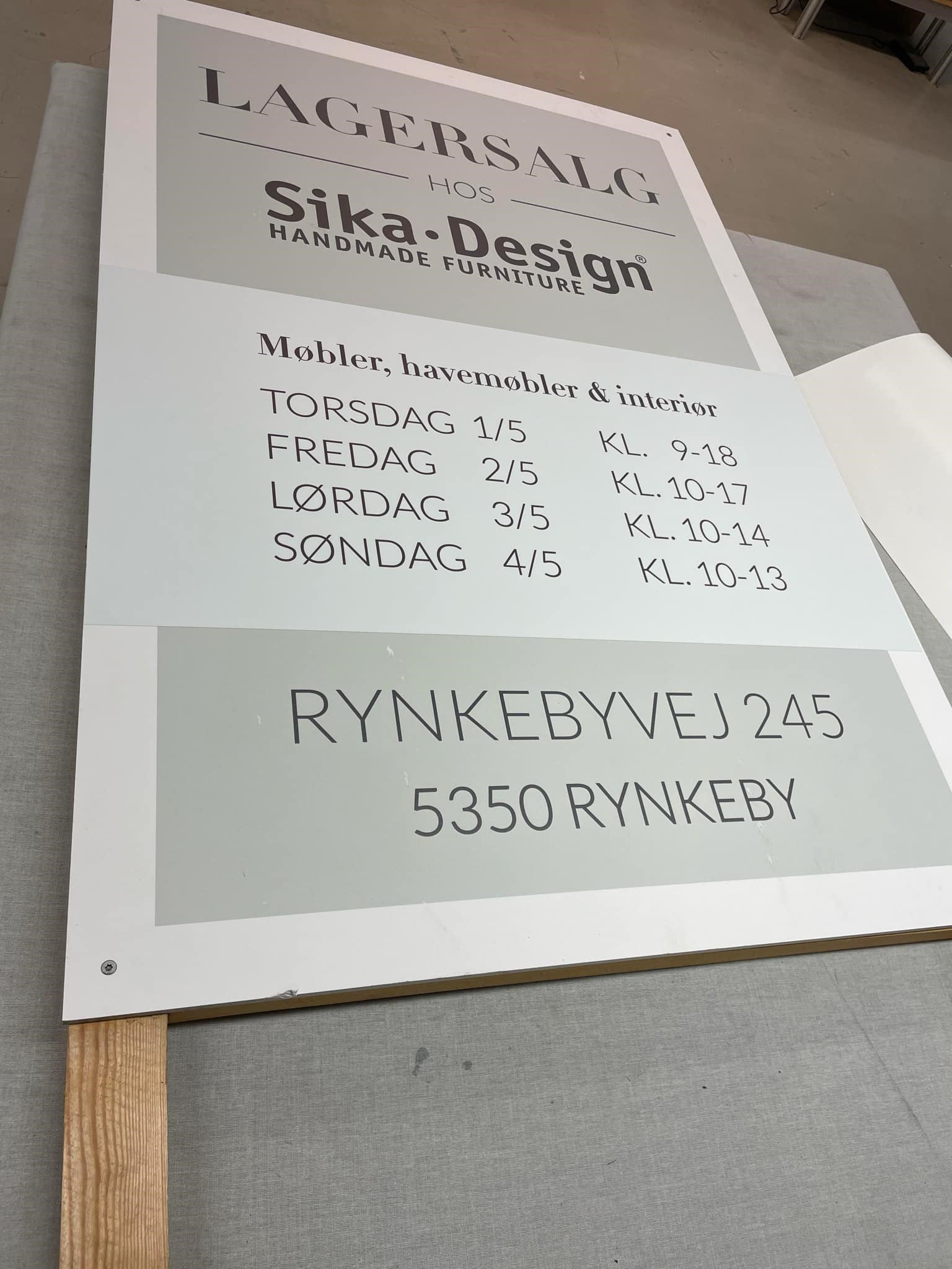 Åbningstider Lagersalg Sika Design