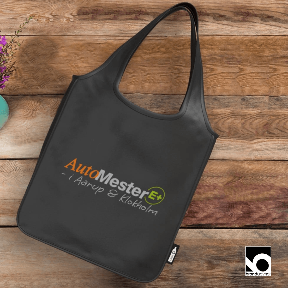 Mulepose med logo for Klokholm Automobiler