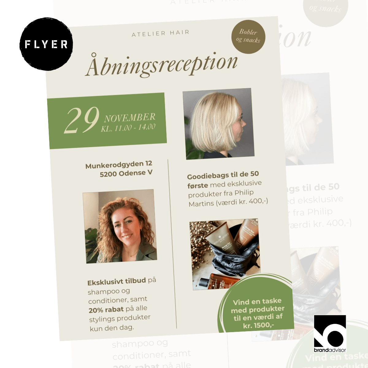 Flyers til AH Atelier