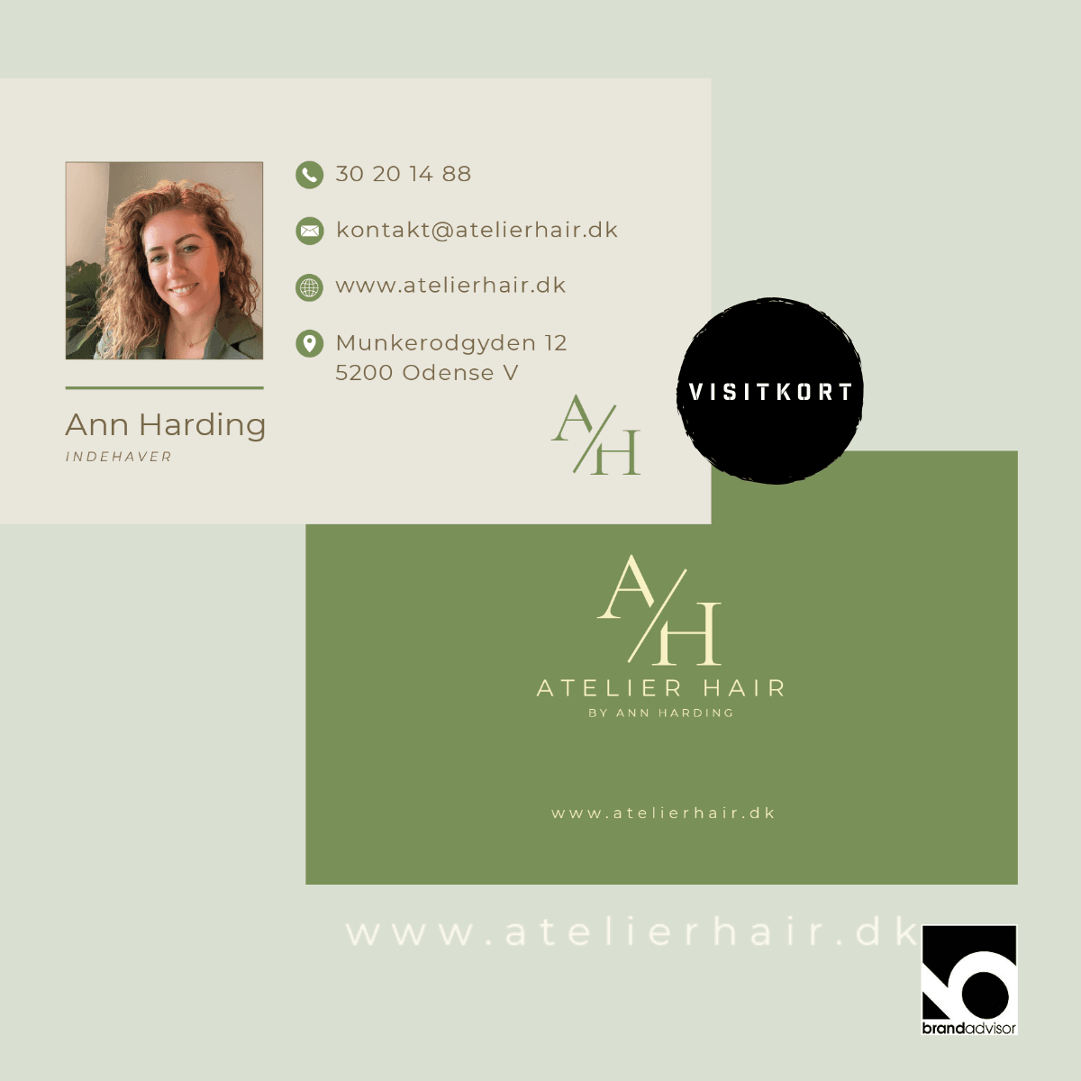 Visitkort til AH Atelier